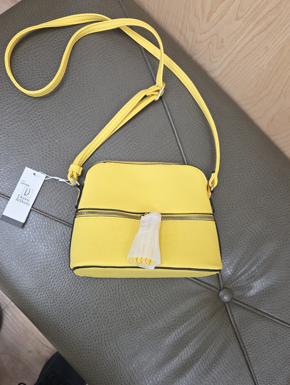 Sunny Yellow Tassel Crossbody Bag - Women
